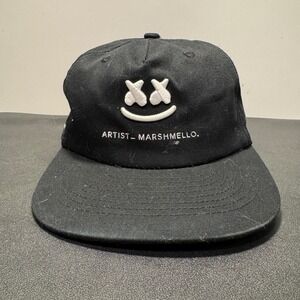 Marshmello Hat Cap Black Smile Logo Cotton Adjustable EDM Merch Collection Music